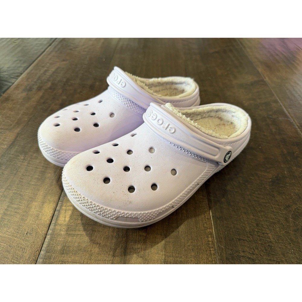 Crocs Classic Fur Lined Unisex Comfort Clog Size M7 W9 Slip On Shoes Strap Pink